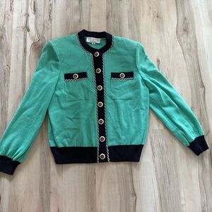St. John Green and Navy Cardigan